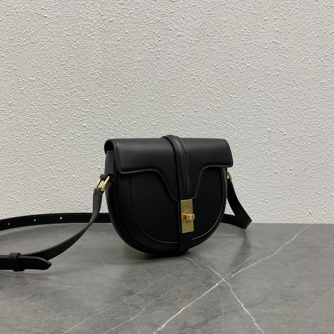 Celine Besace 16 Satinated Calfskin Shoulder Bag Black 188013